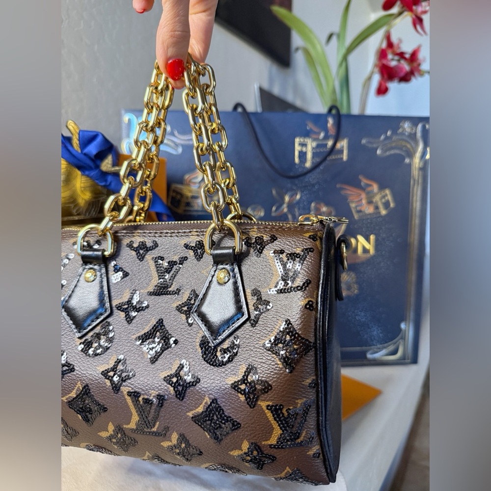 NWT Louis Vuitton Speedy Sequins Bandouliere 20 Ski Collection Limited Edition - Picture 8 of 17